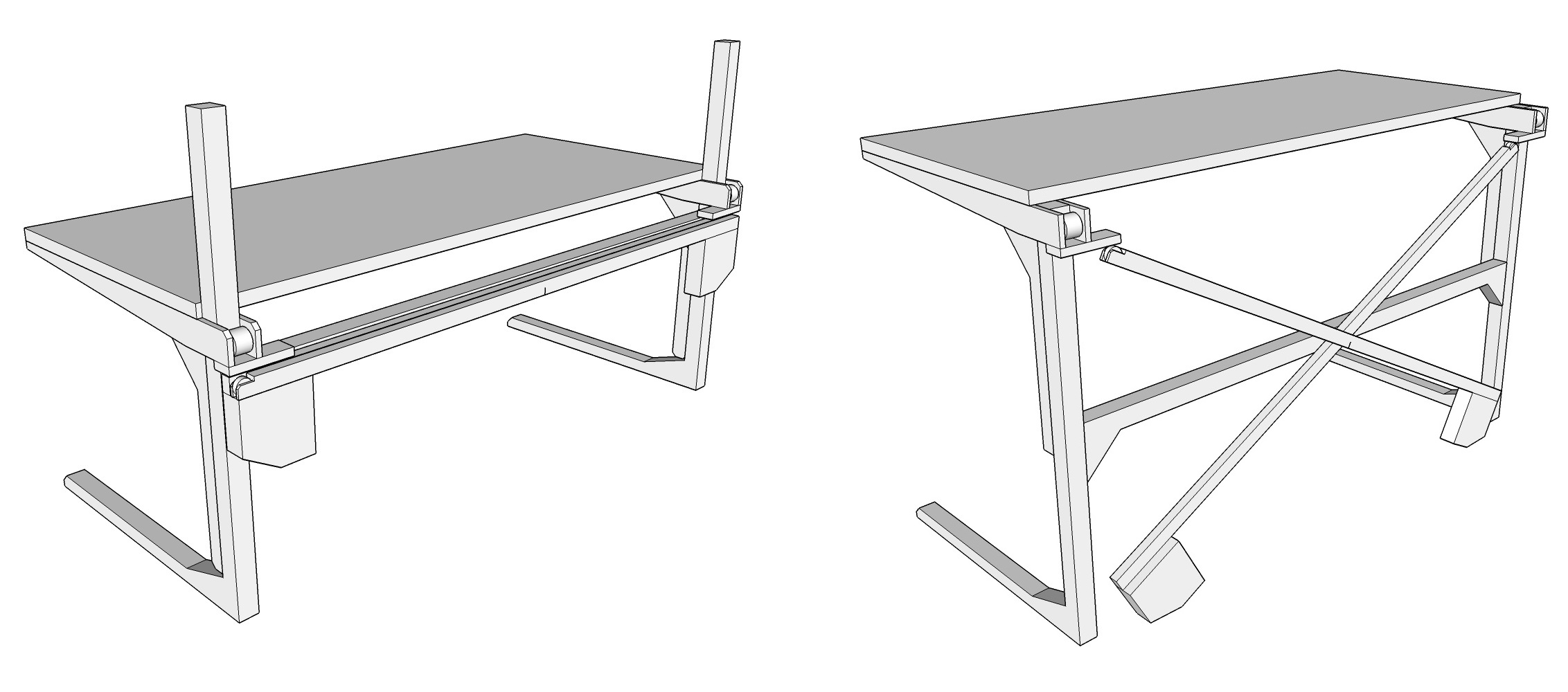 Scott Rumschlag's DIY Motor-Free, Height-Adjustable Standing Desk